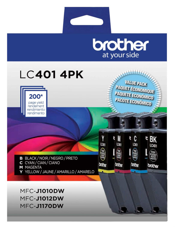 Brother Genuine LC4014PKS Standard Yield 4-Pack Ink Cartridges