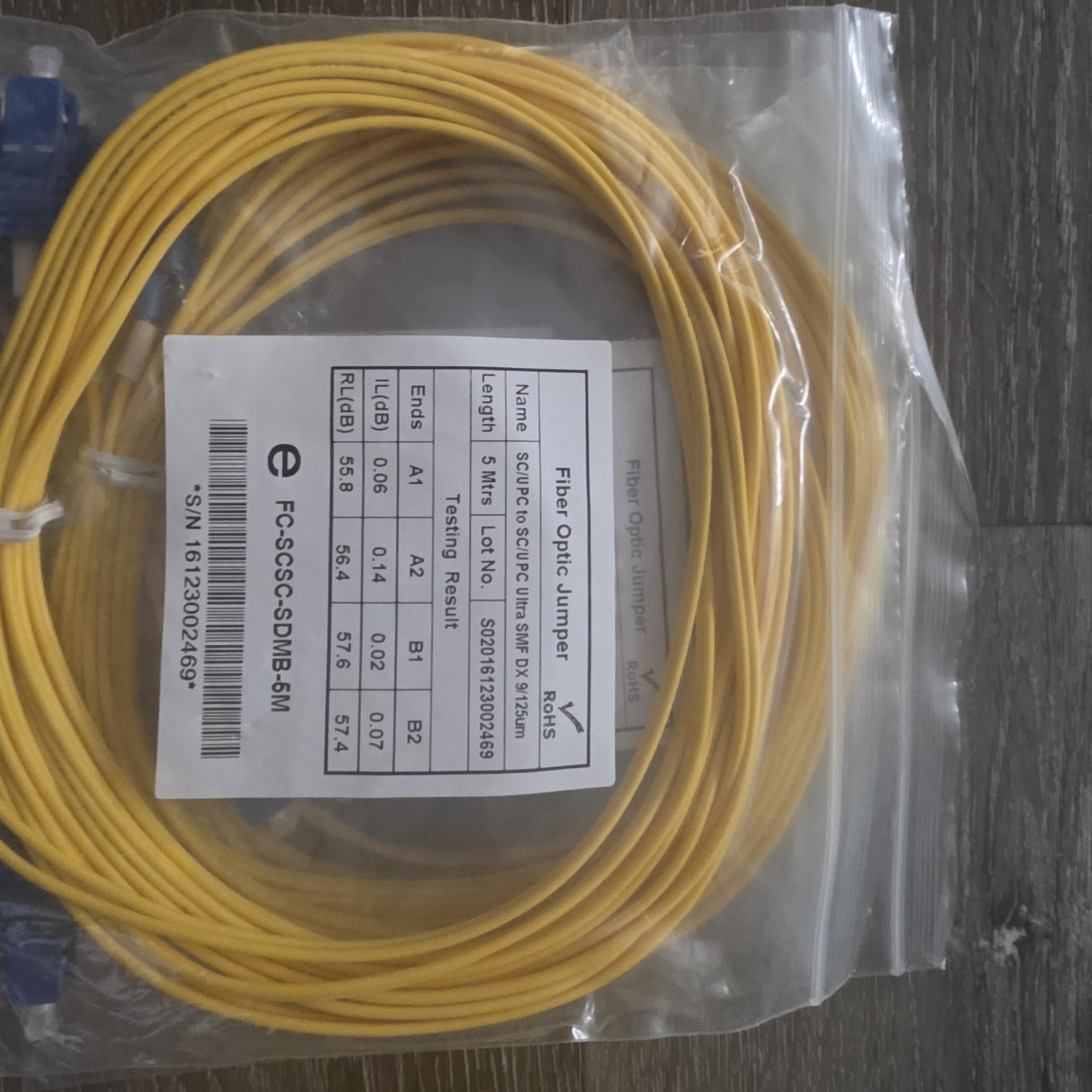 SC/UPC to SC/UPC Duplex SMF DX 9/125um 5M, 7M, 10M, 12M