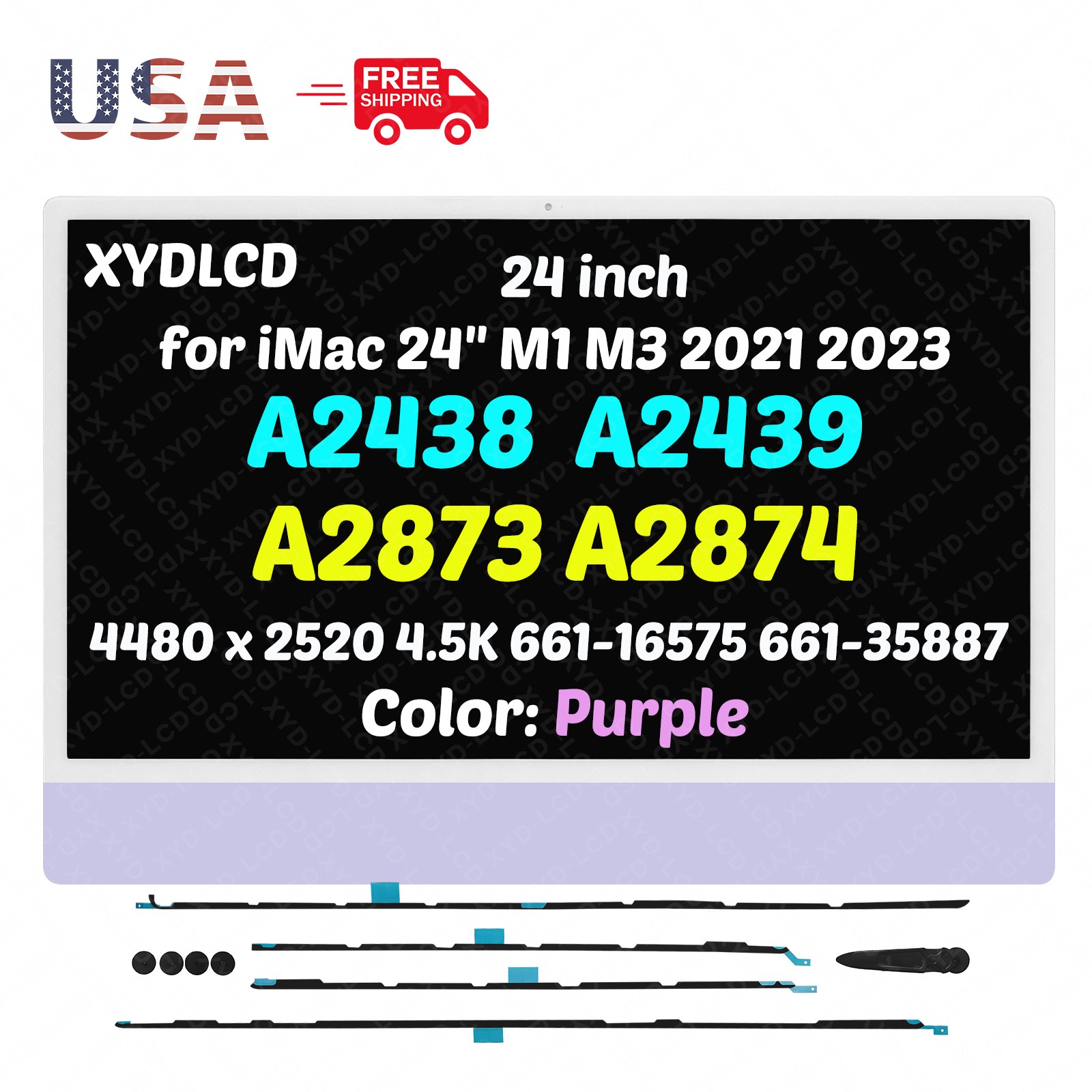 for Apple iMac 24" A2438 A2439 M1 2021 A2873 A2874 M3 2023 LCD Screen Display A+