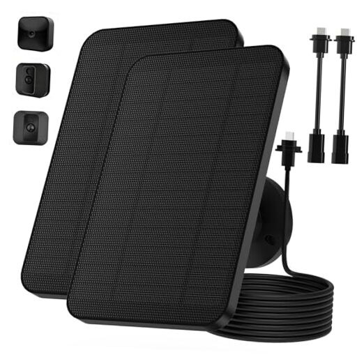 2 Pack Solar Panel for Blink Camera - 4W Waterproof Charger - 360° Adjustable