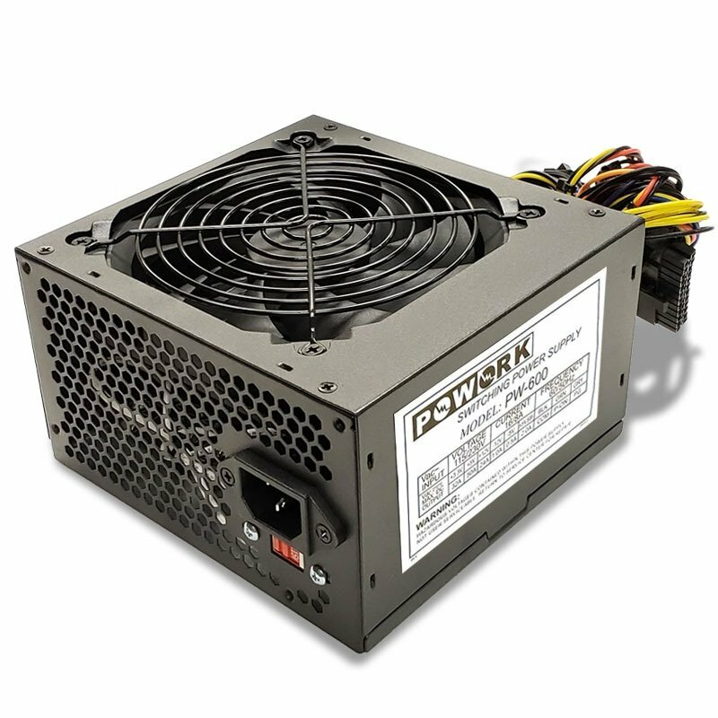 Brand NEW--Powork 600w-Max ULTRA QUIET ATX Power Supply SATA, PCIe & 20+4-pin