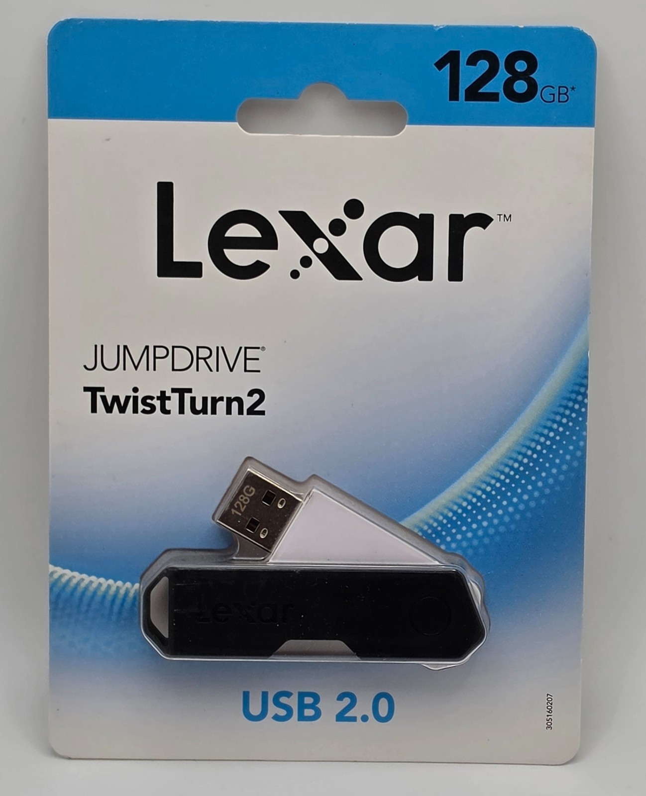 Lexar Jumpdrive TwistTurn2 USB 2.0 128 GB Flash Thumb Storage Drive Sealed Pack