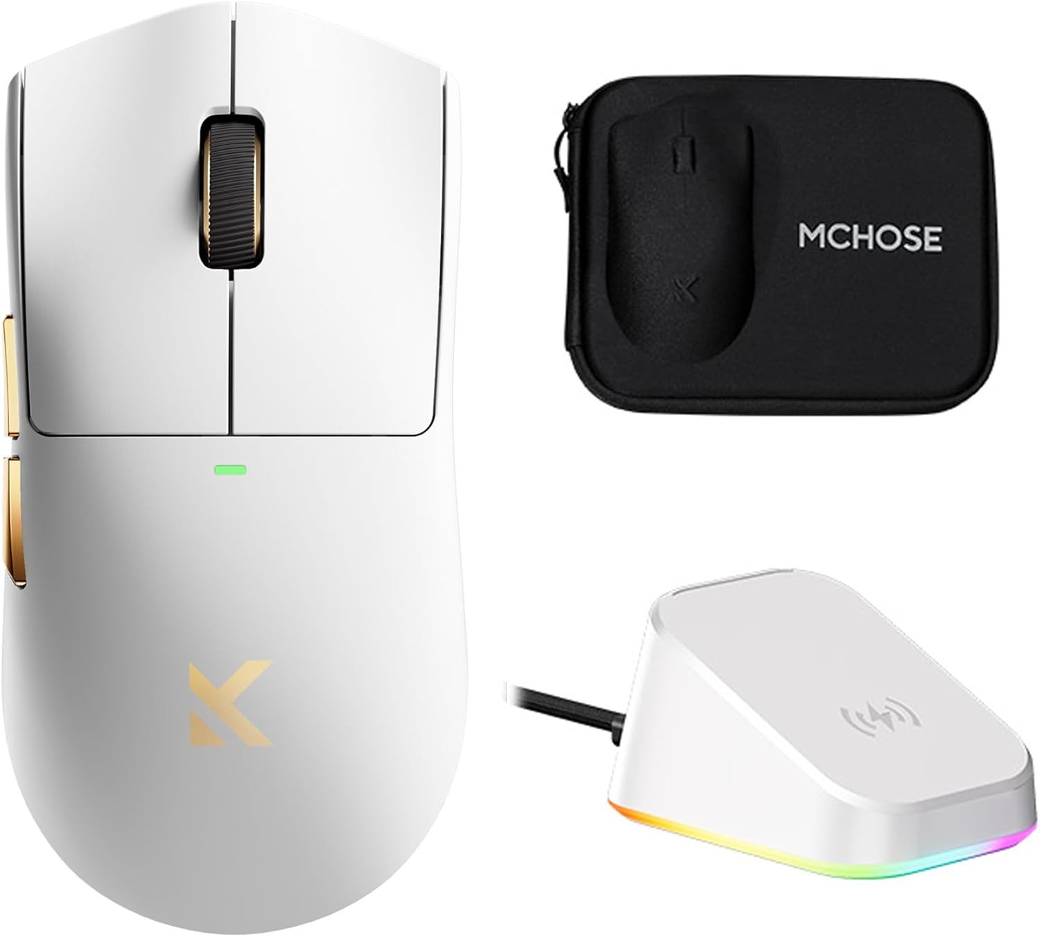 Mchose K7 Ultra Lightweight Wireless Gaming Mouse White