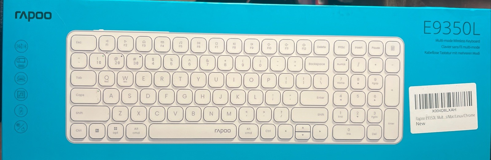 RAPOO E9050L 78-Key Multi-Device Wireless Keyboard Rechargeable for PC Laptop