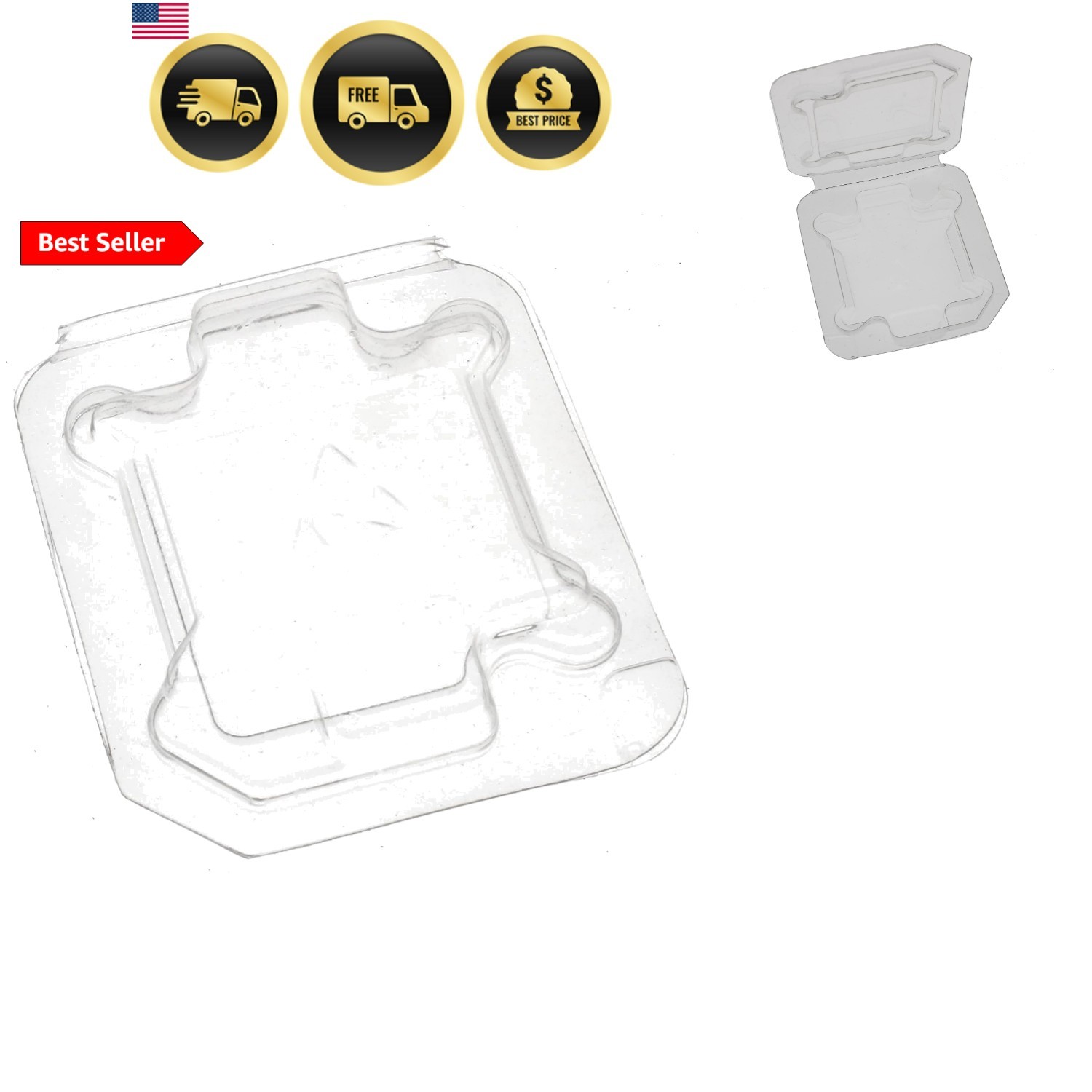 CPU Box 2 Pcs Plastic Protective Case Clamshell Tray Container for Intel