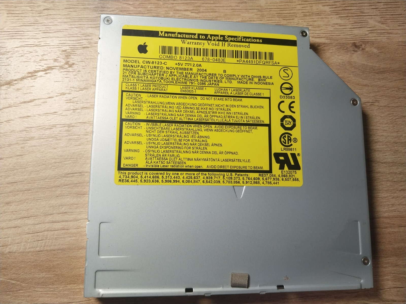 APPLE PANASONIC CW-8123-C COMBO 8123 DVD DRIVE G4 iBOOK POWERBOOK 12.7mm SLOT