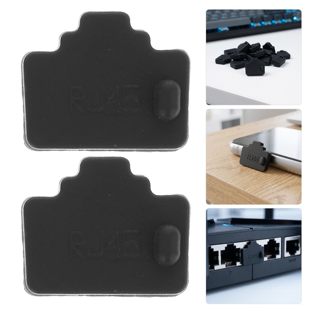 120Pcs Durable Computer Port Dust Protectors Silicone Rj45 Ethernet Covers Black