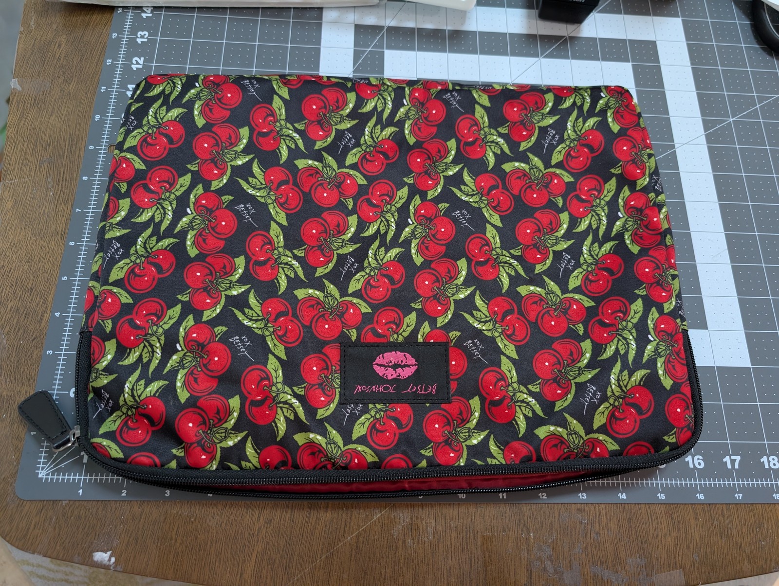 Betsey Johnson Cherry Print Laptop Sleeve Case Padded 13" 14" MacBook Notebook