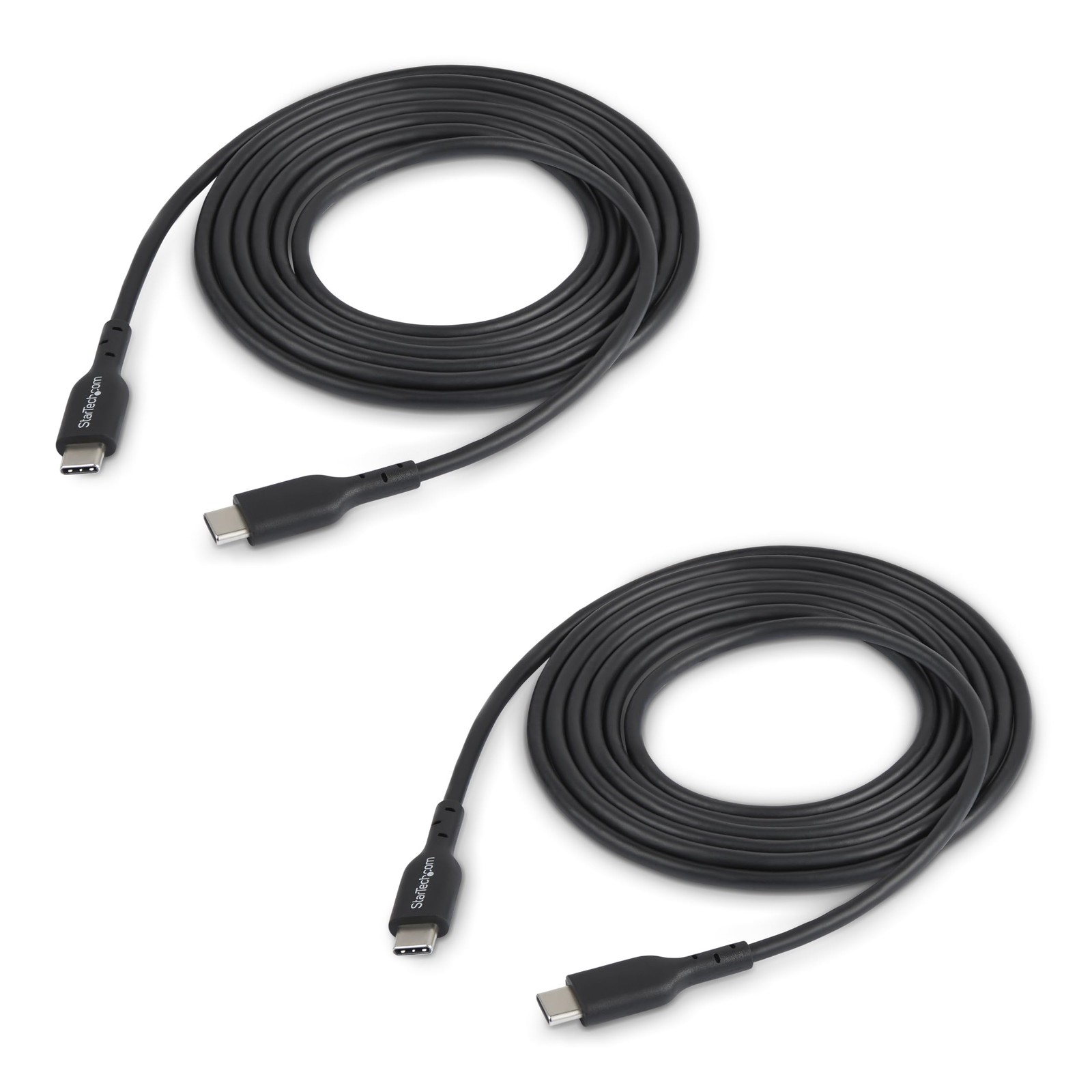 StarTech.com 2m (6.6ft) USB-C Cable 2 Pack, 60W 3A Type-C Charging 2m, Black