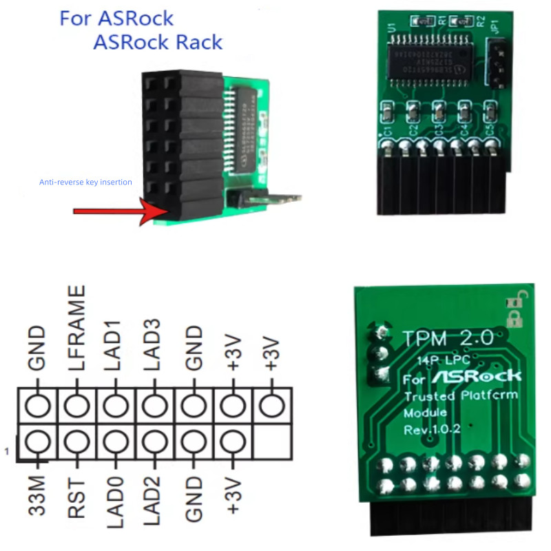 1PCS BRAND NEW TPM2.0 Security Module for ASRock14 Pin LPC Fast Delivery