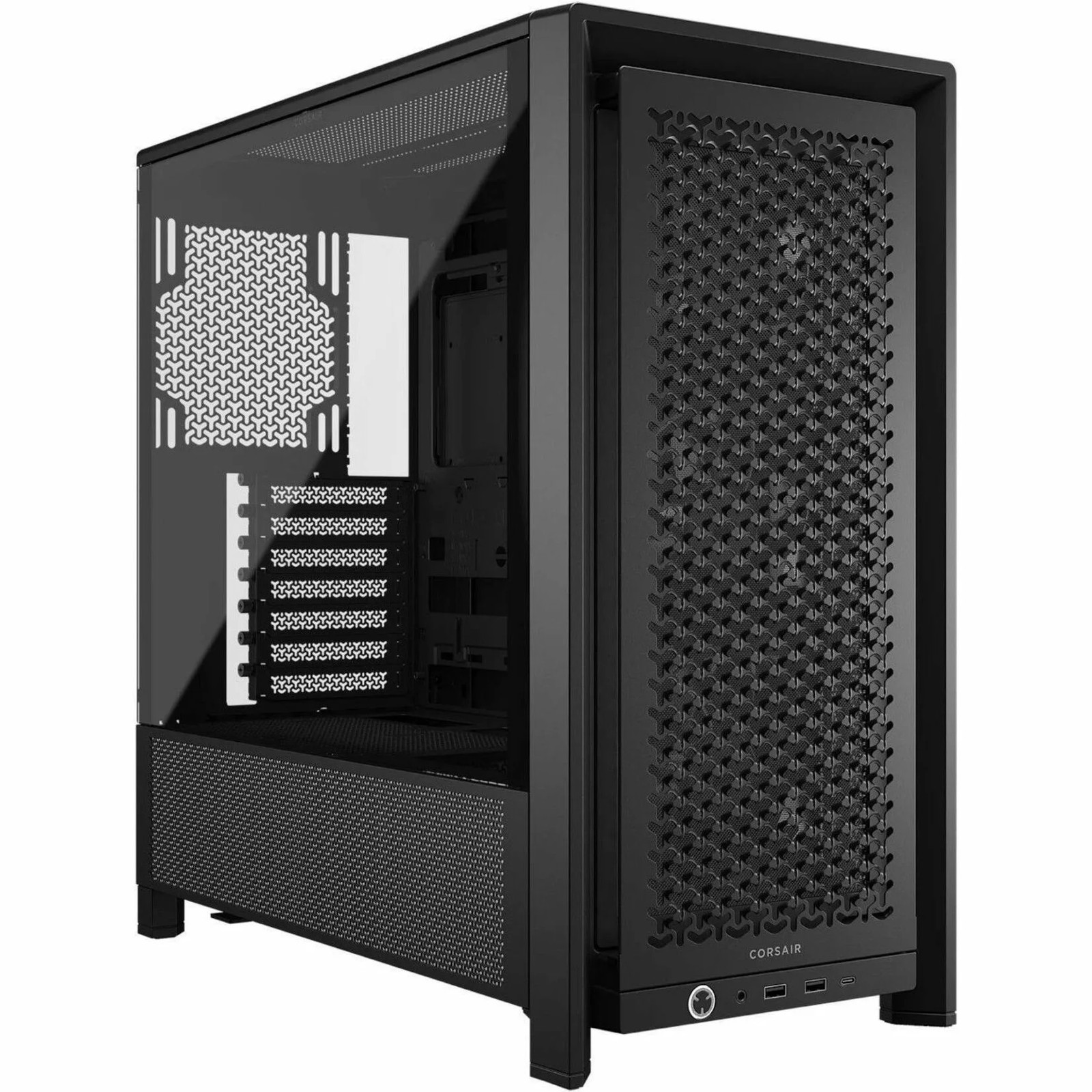 Mid-Tower ATX PC Gaming Computer Case Tempered Glass Side Panel USB Audio Black
