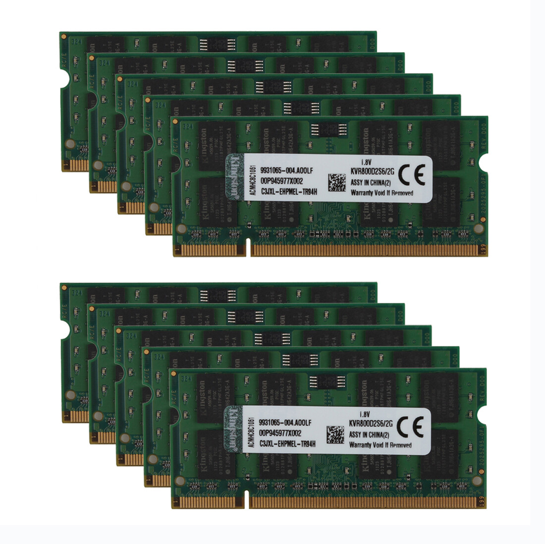 Kingston 10X 2GB PC2 6400S 2RX8 DDR2 800MHz Laptop Memory RAM SO-DIMM Notebook #