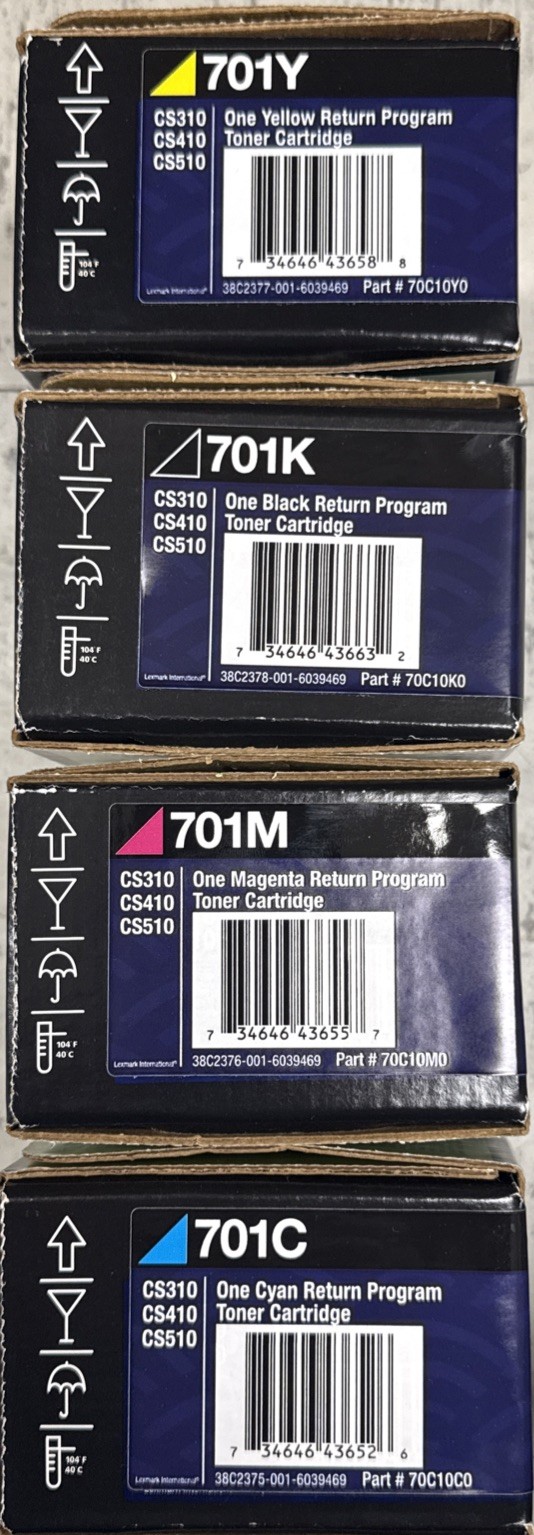Lexmark 70C10K0 70C10C0 70C10M0 70C10Y0 For CS310 CS410 CS510 Sealed Retail Box