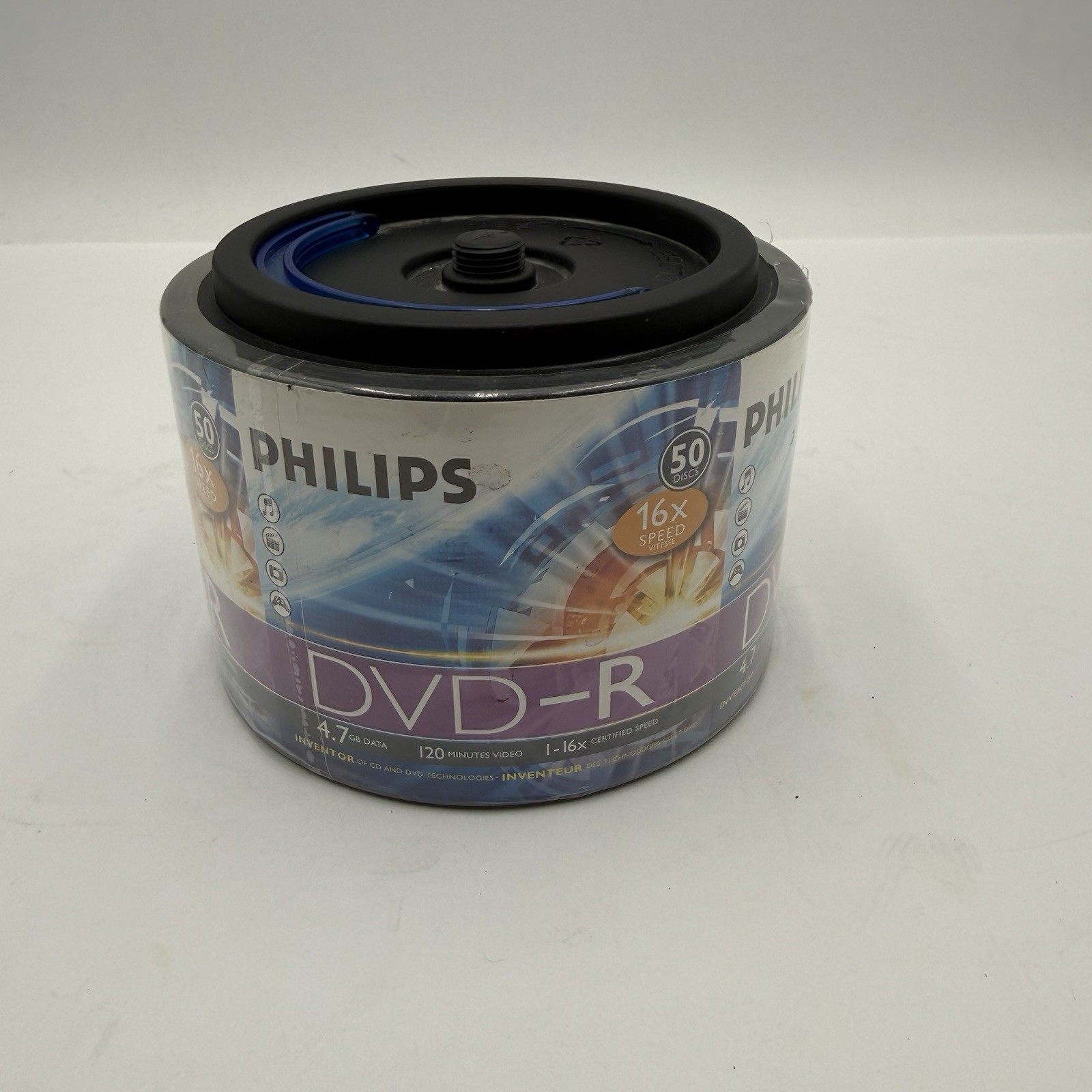 E7 (50) Philips DVD-R DVD Recordable Discs 4.7 GB 120 Min 16x Speed New In Box