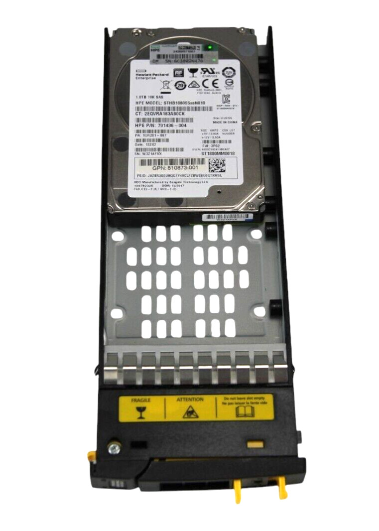 HPE 3PAR StoreServ 8000 1.8TB 10K SAS 12Gb/s SFF 2.5" HDD w/Tray 791436-004