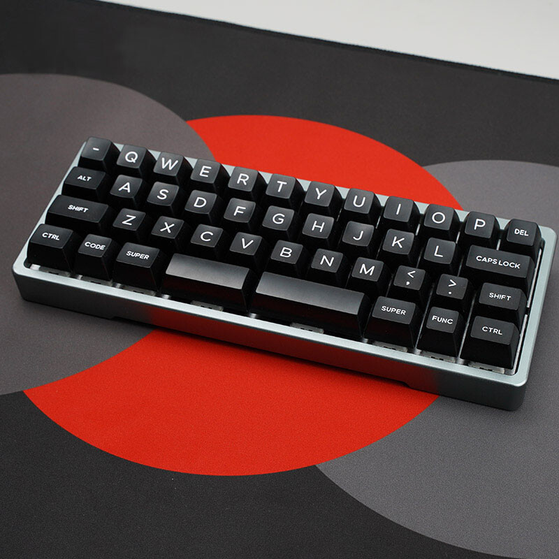 WOB Keycaps SA Profile ABS Double Shot White On Black Key Cap - 172 Keys