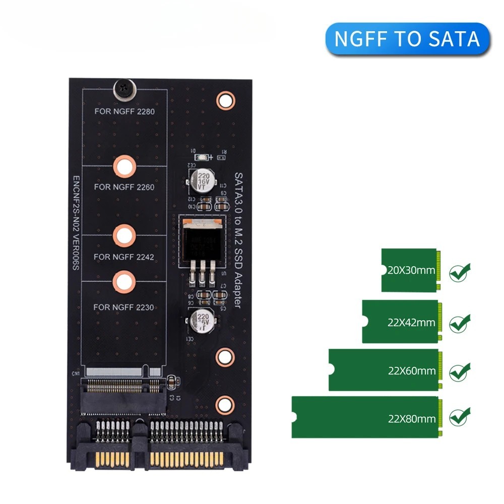 M.2 NGFF mSATA SSD to SATA 3.0 Adapter 2.5" Converter Card 6Gbps