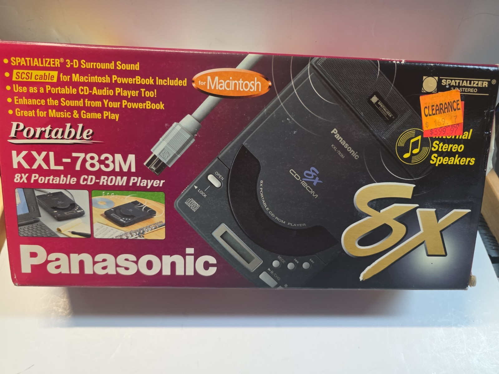 Vintage Panasonic KXL-783M 8X PCMCIA CD-ROM Player External SCSI Tested & Works