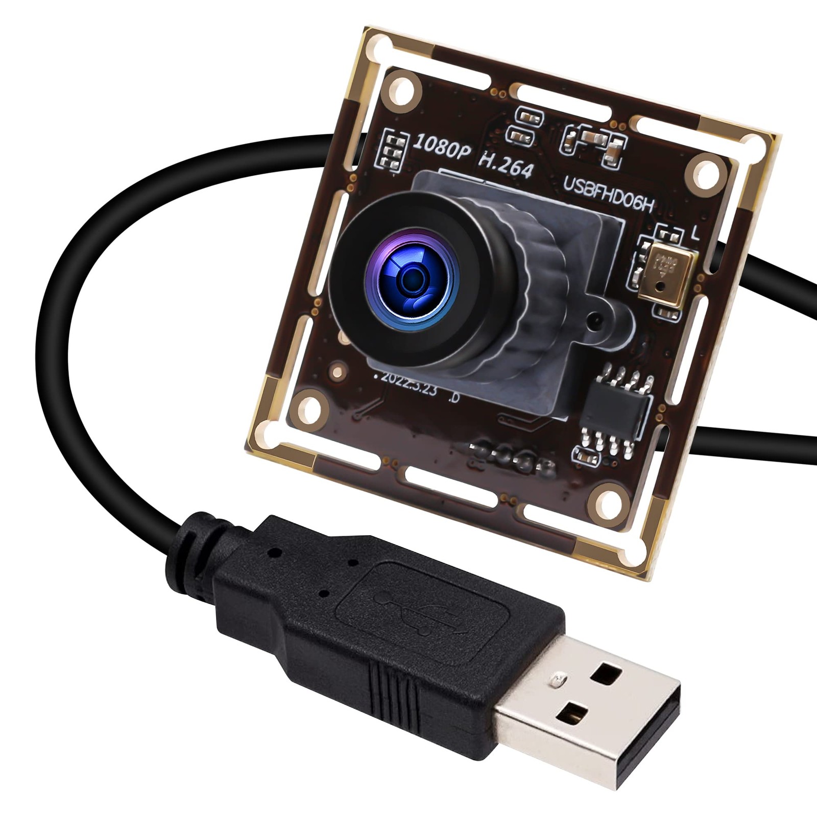 ELP 0.01lux Low Light USB Camera Module with Microphone, 1080P H.264 Webcam