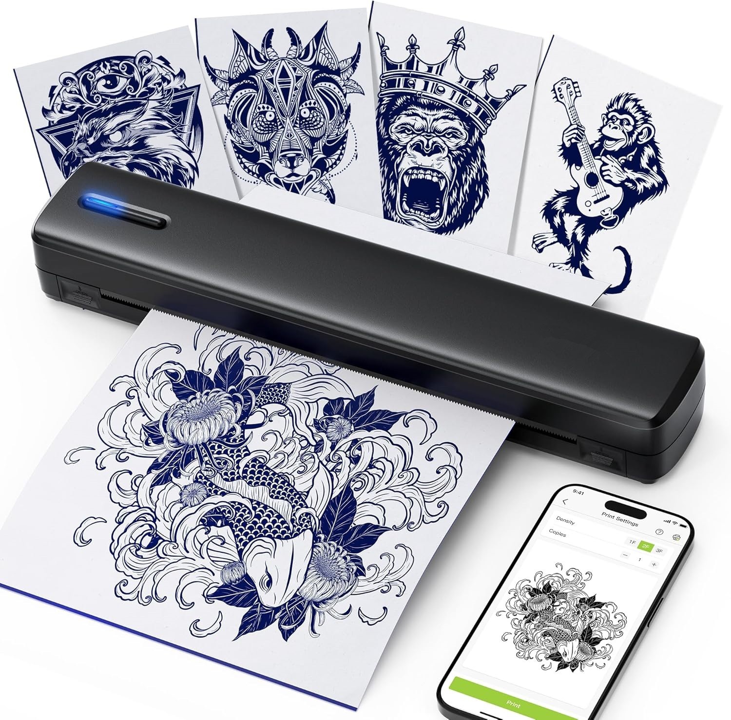 Tattoo Stencil Printer, D810 Wireless Thermal Tattoo Printer with 10pcs Papers