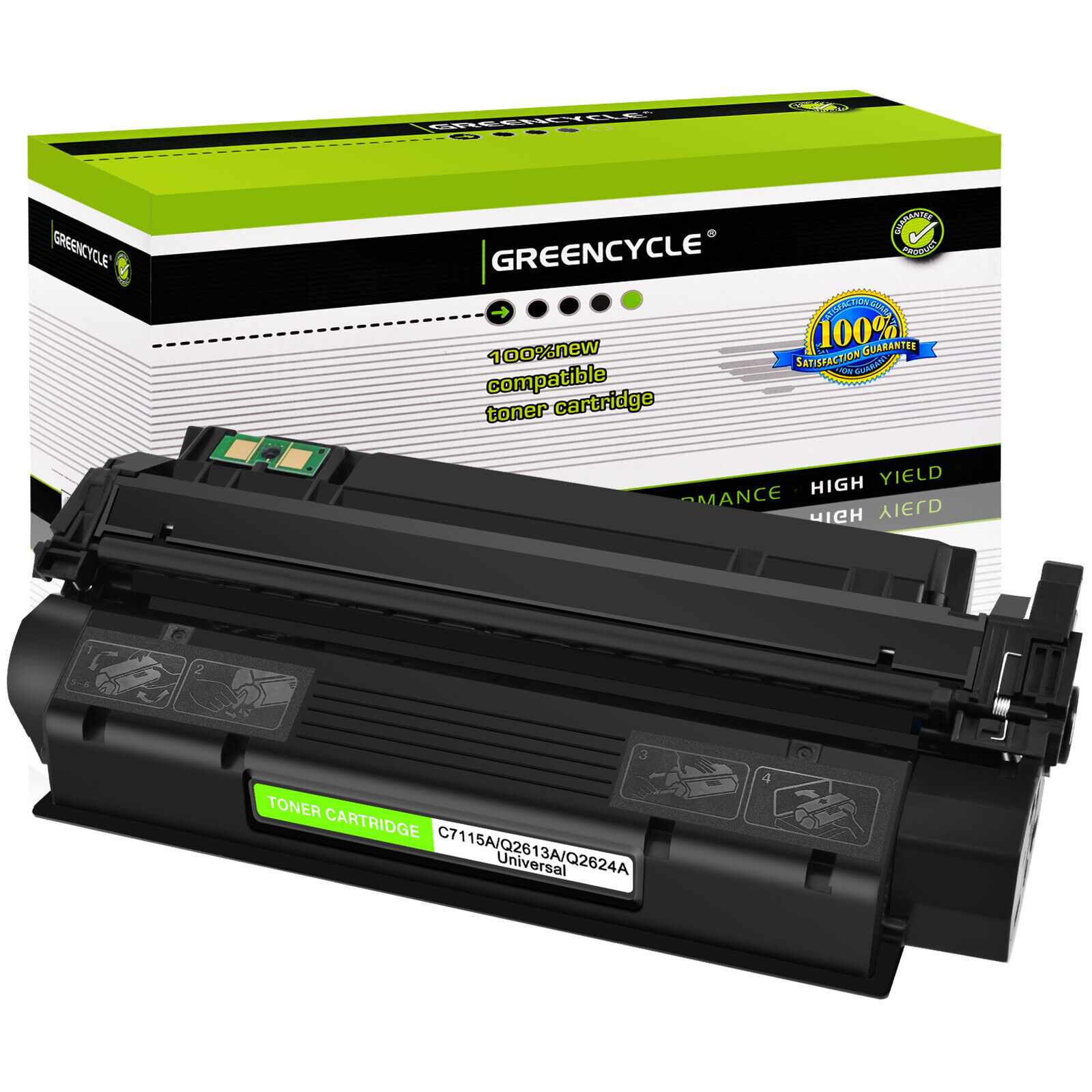 GREENCYCLE C7115A 15A Toner Cartridge for HP LaserJet 1000 1200 1220 3310 3320n