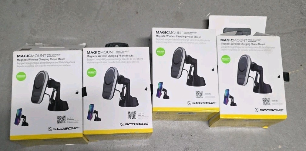 Lot Of 5 Scosche MagicMount Pro Charge5 (15W) Wireless Charging Car Mount  👀 