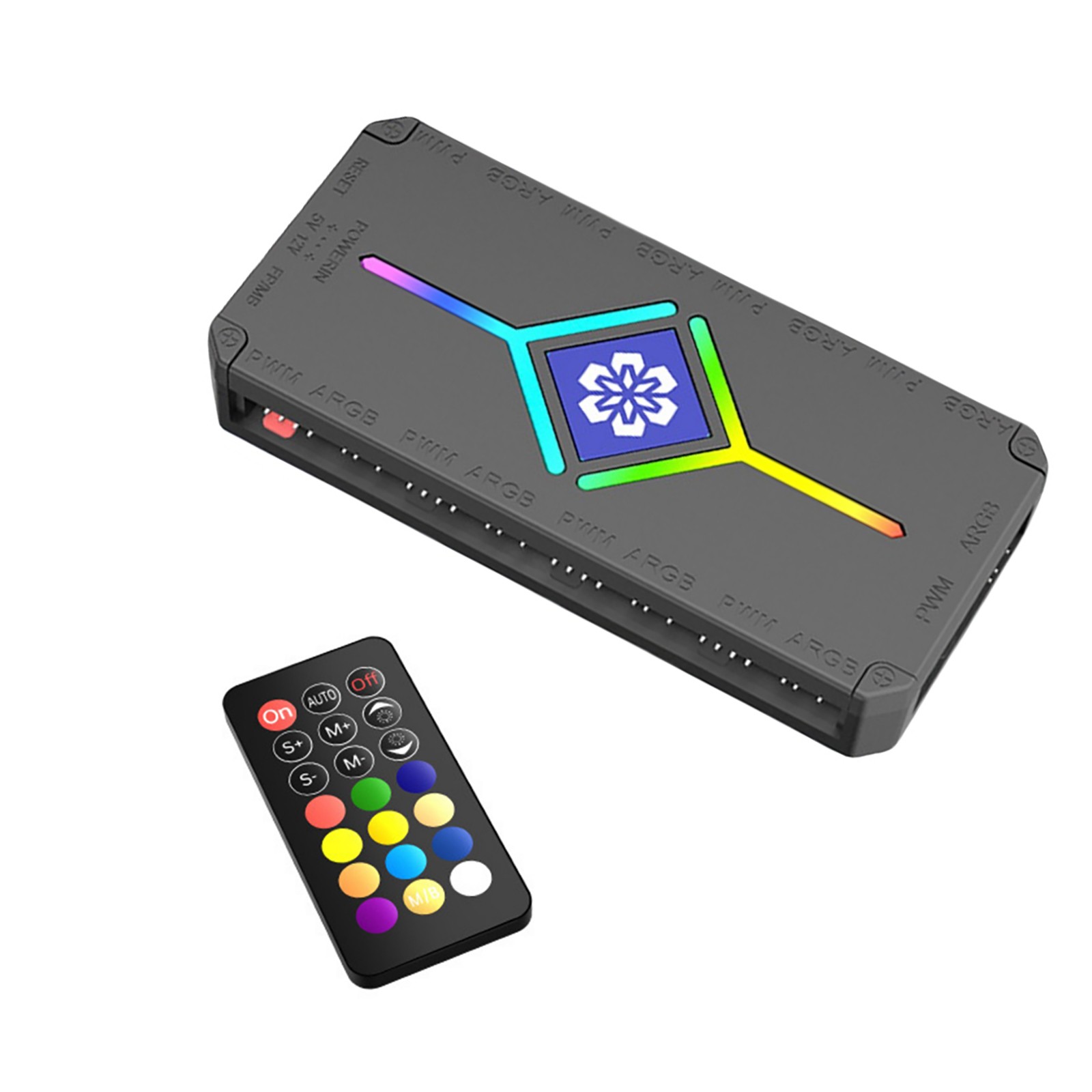 9 Port ARGB PWM Controller Hub Plug Play Remote Control Fan Speed & Color