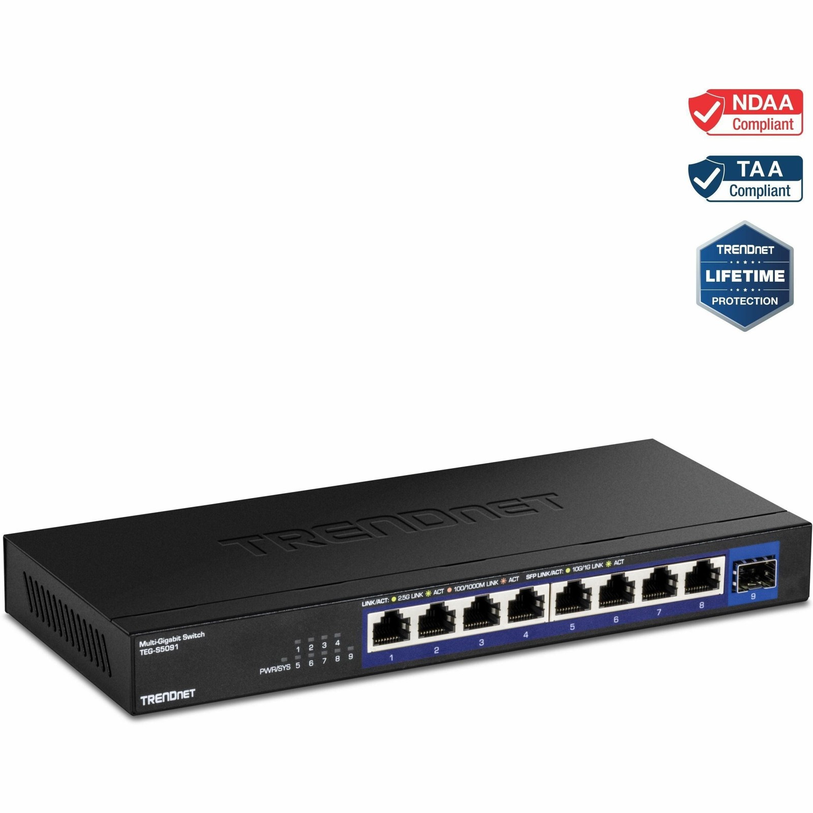 TRENDnet TEG-S5091 9-Port 2.5G Switch w/ 10G SFP+ Port