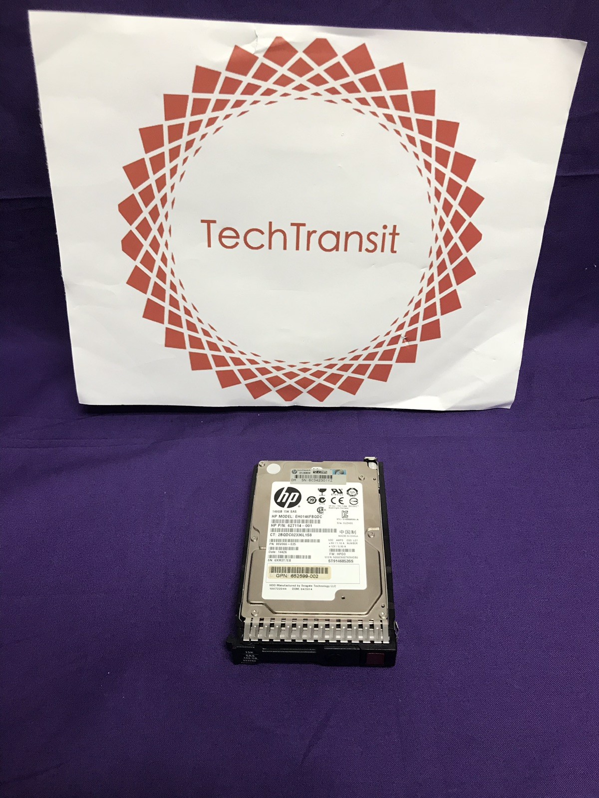HP EH0146FBQDC 627114-001 146GB 15K 6G 2.5" SAS SC Hard Drive 653950-001