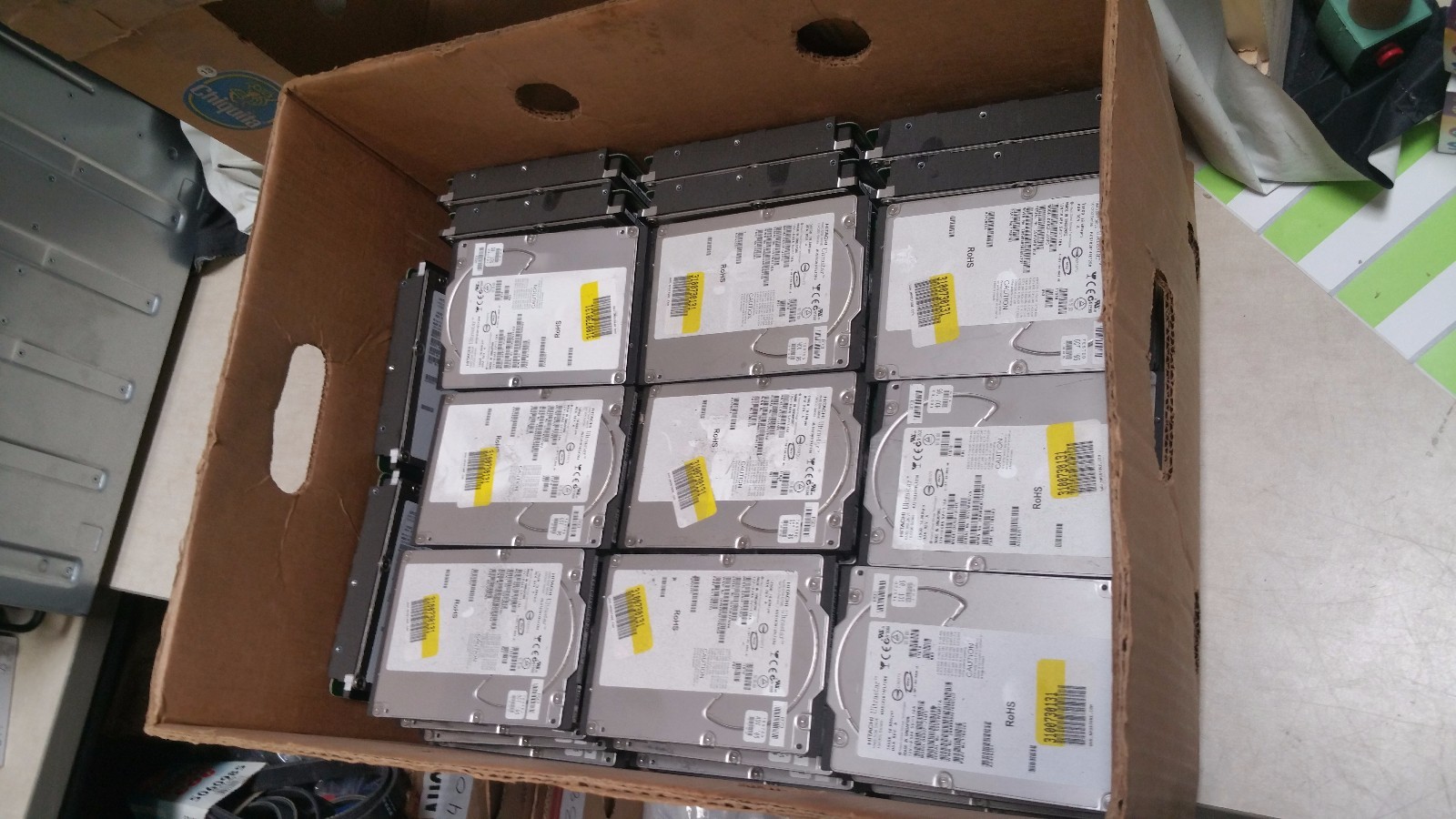 LOT OF 44 HITACHI ULTRASTAR 10K300 SERIES 147GB HARD DRIVE 17r6363 WIPED 