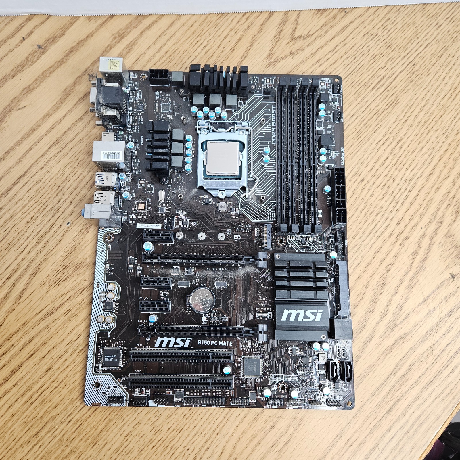 MSI B150 PC MATE LGA1151 ATX Motherboard Core i5-6500 M.2 NVMe USB 3.0