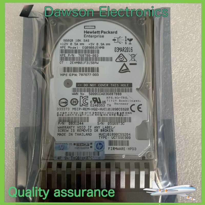 HPE J9F47A 787647-001 900GB SAS 10K 2.5in 12Gbps MSA SFF ENT HDD Hard Drive