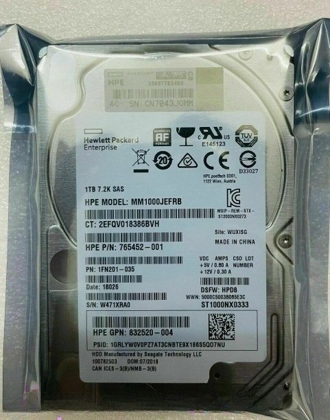 1PCS J9F50A 787652-001 765452-001 for HP 1TB 12G SAS 7.2K HDD Hard Disk Drive N