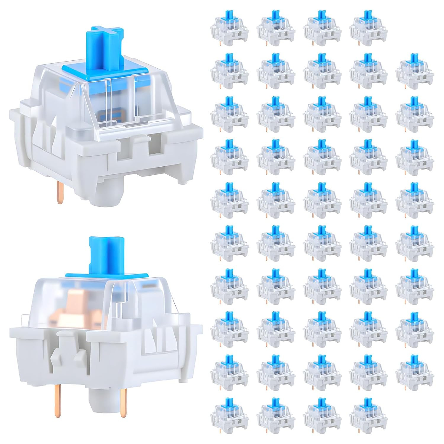 50 PCS Mechanical Keyboard Switches Keyboard Clicker 3 Pin Blue Switch