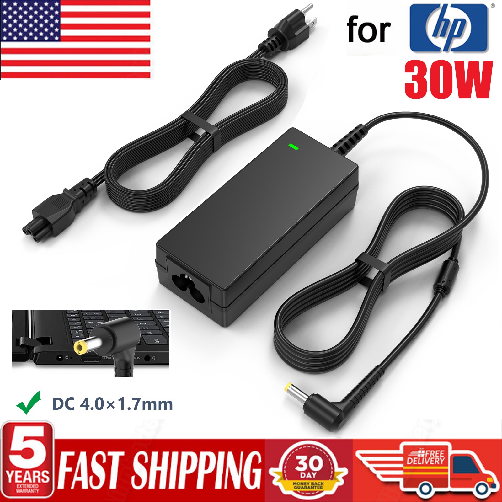 AC Adapter Charger Power Cord for HP Mini 1115 1115NR 210-2090nr 210-2145dx 30W