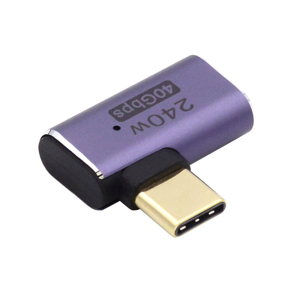 CABLECY USB4 Type C Male to Female 240W 40Gbps Data 8K Video Adapter Low Profile