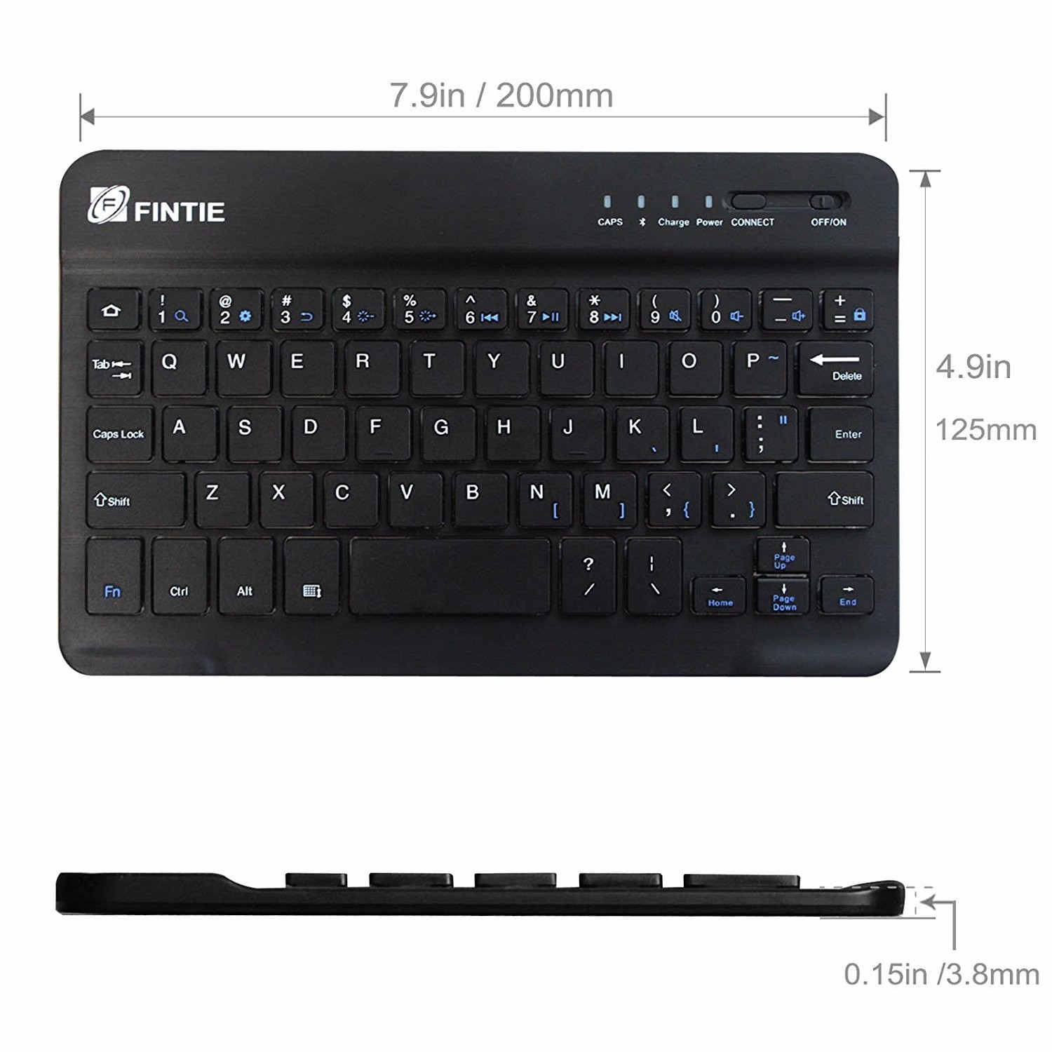 Fintie Ultrathin (4mm) Wireless Bluetooth Keyboard for Android Tablet Fire 7, Al