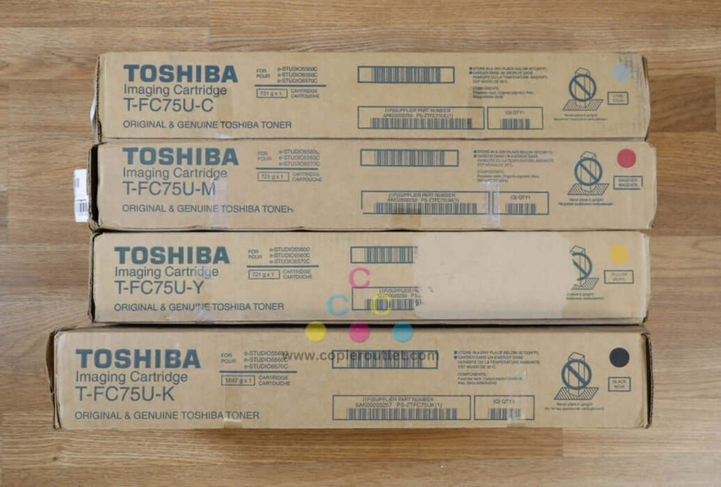 4 Cosmetic OEM Toshiba e-STUDIO5560C,6560C,6570C T-FC75U CMYK Imaging Cartridges