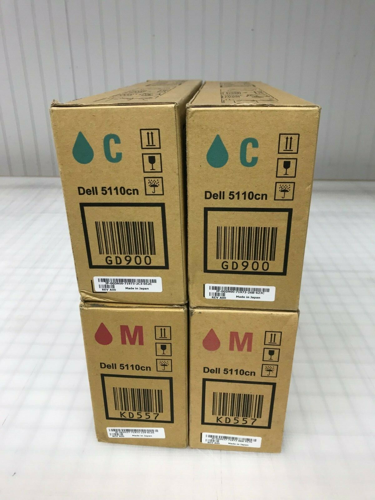 4PC Genuine Dell 5110cn High Capacity C/M Toner Cartridges GD900 (2) KD557 (2)