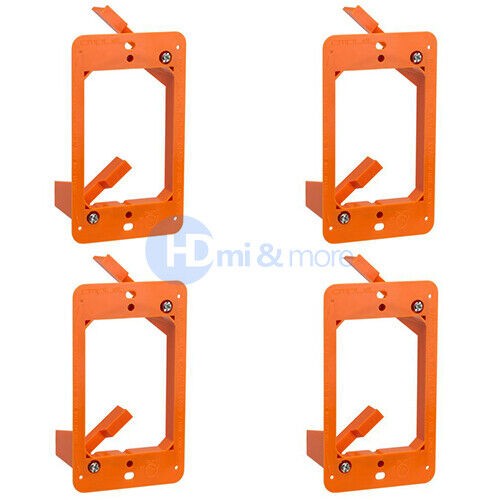 4x Low Voltage 1 Gang Bracket Mount Multipurpose DryWall Mounting Wall Plate