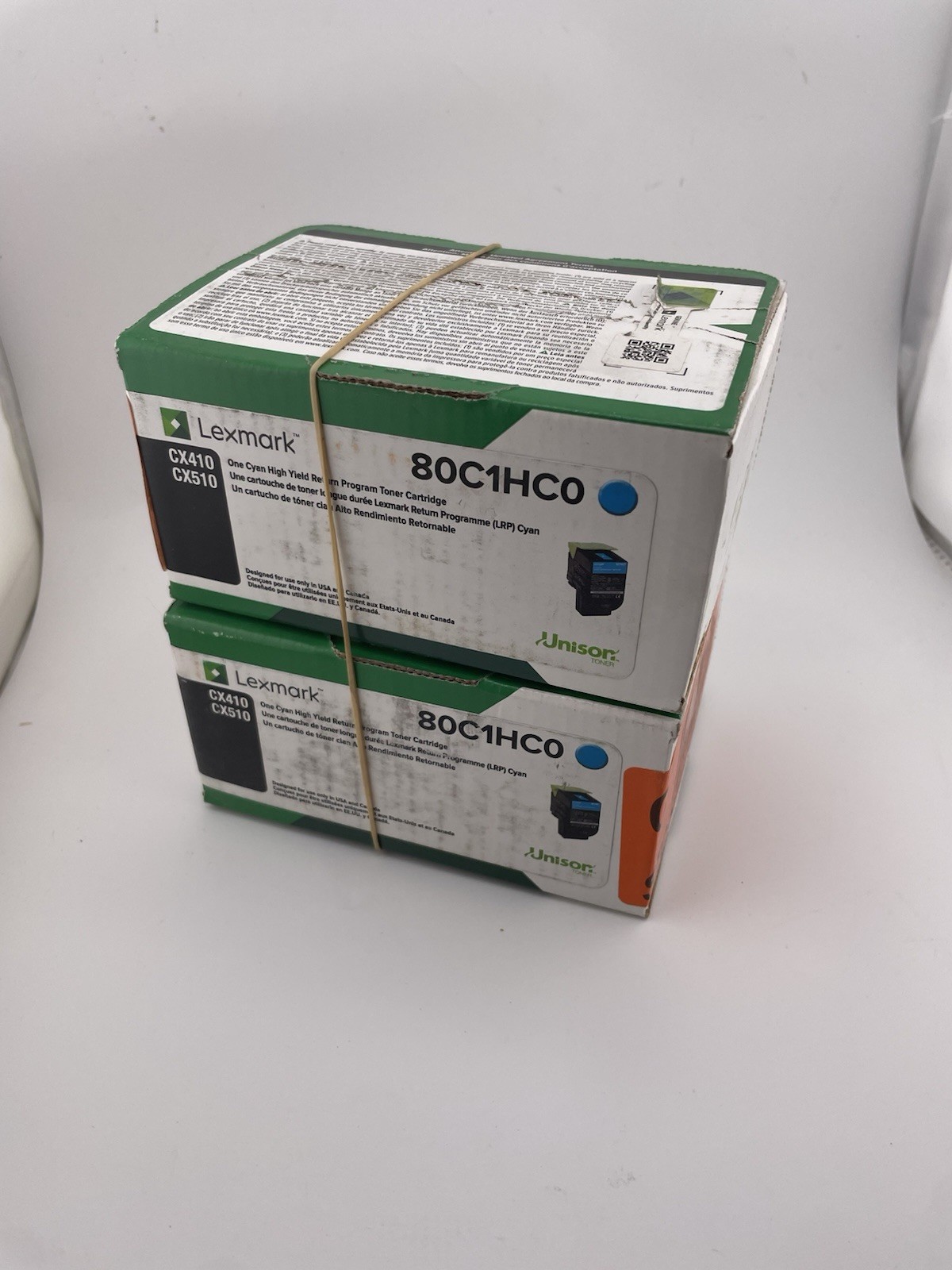 Lot  2 Lexmark 801 80C1XC0 Cyan Hi yield   Print Ink Cartridge SEALED Returns