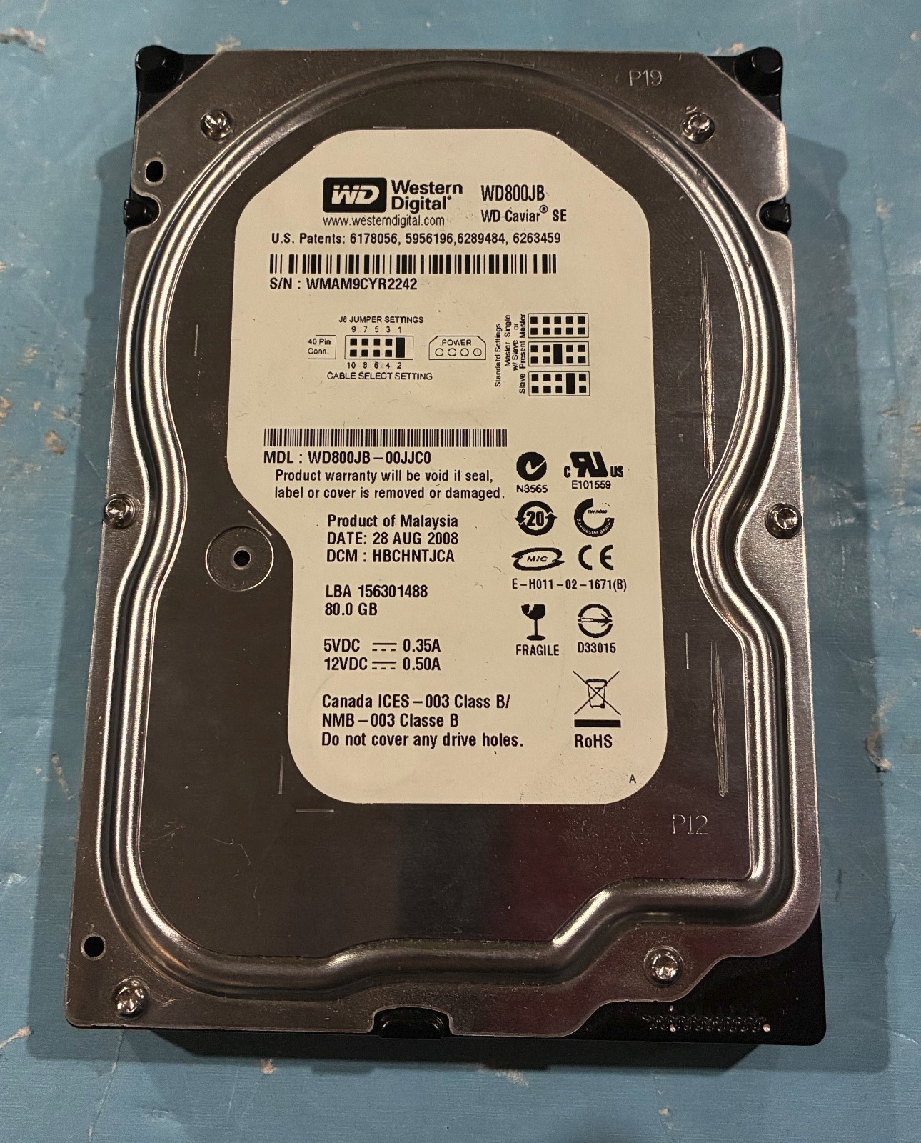 Western Digital WD800JB-00JJC0 80GB IDE PATA 3.5" Hard Drive WD Caviar Tested