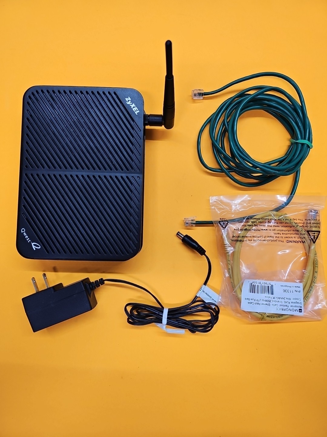 ZYXEL Qwest CenuryLink PK5000Z 12V 8 Watt Zyxelwuxi-002 Ethernet Modem Router