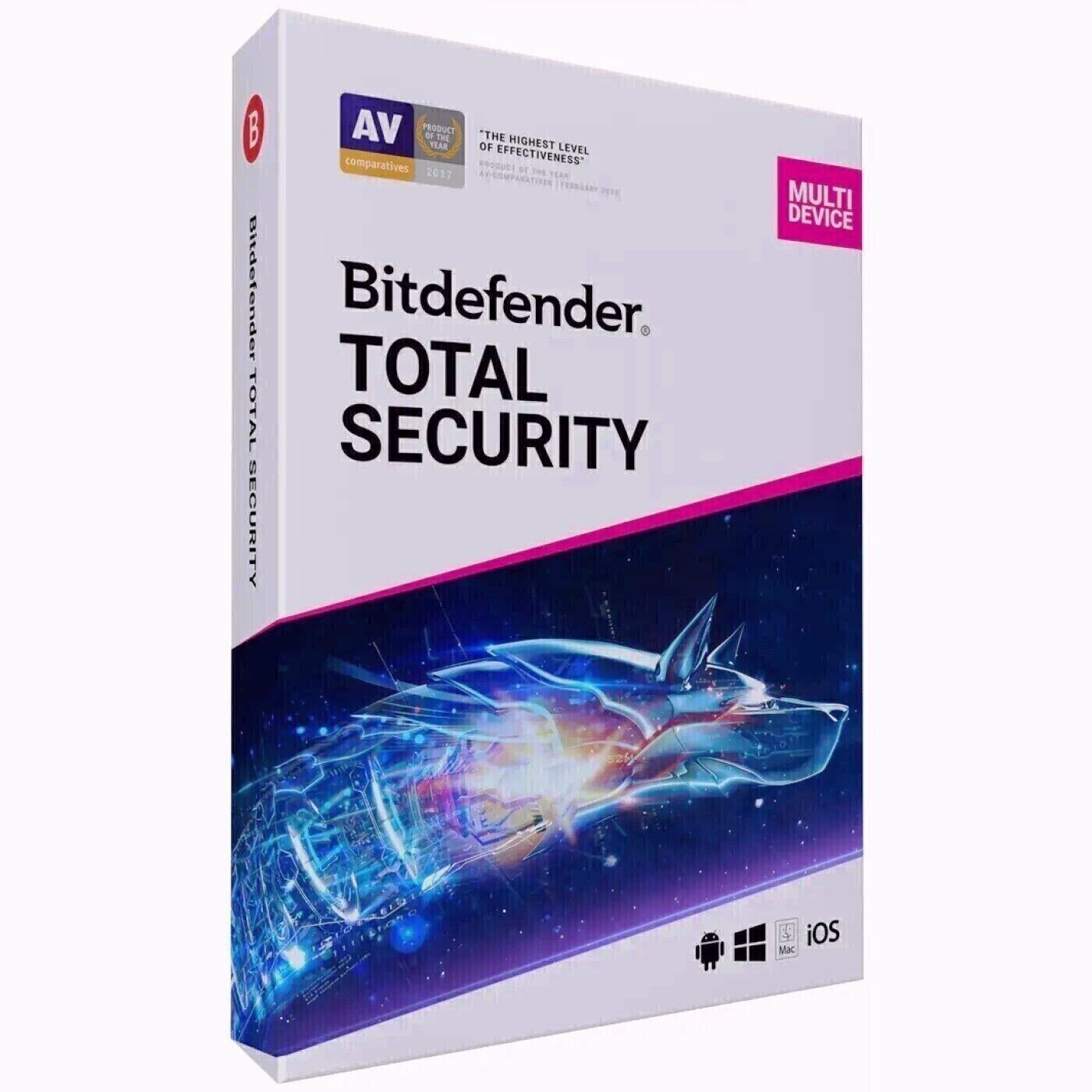 Bitdefender Total Security 2024 Subscription - 90 days 5 devices