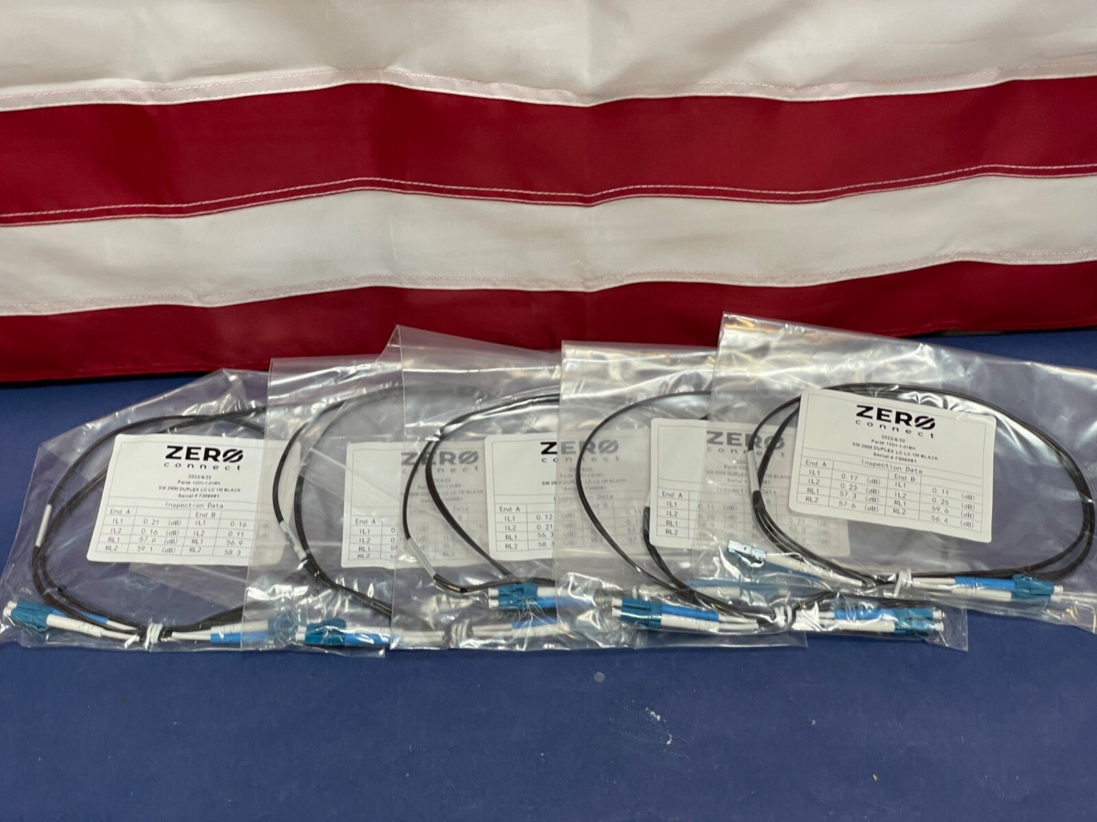QTY 5 LC to LC 2mm 1M Singlemode Duplex 9/125 Fiber Op Jumper Patch Cable Black