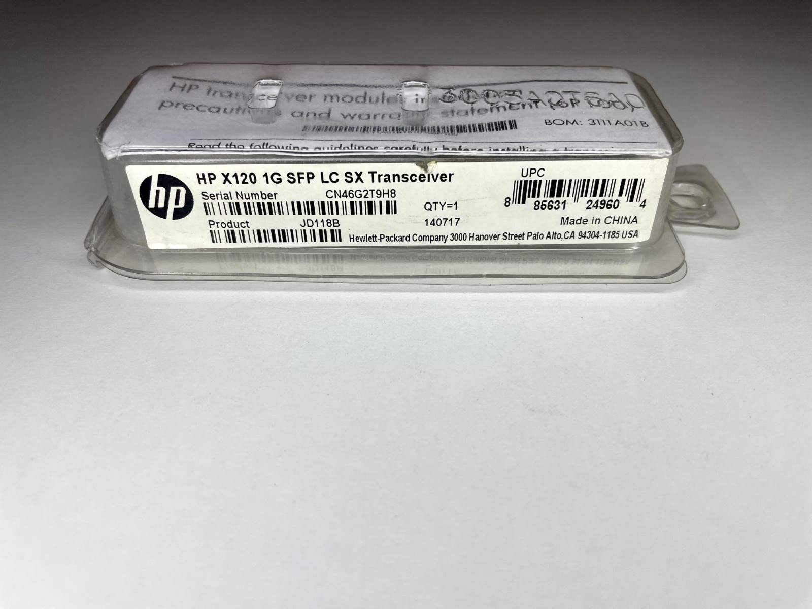 HP JD118B X120 SX SFP LC Transceiver New Sealed Pack