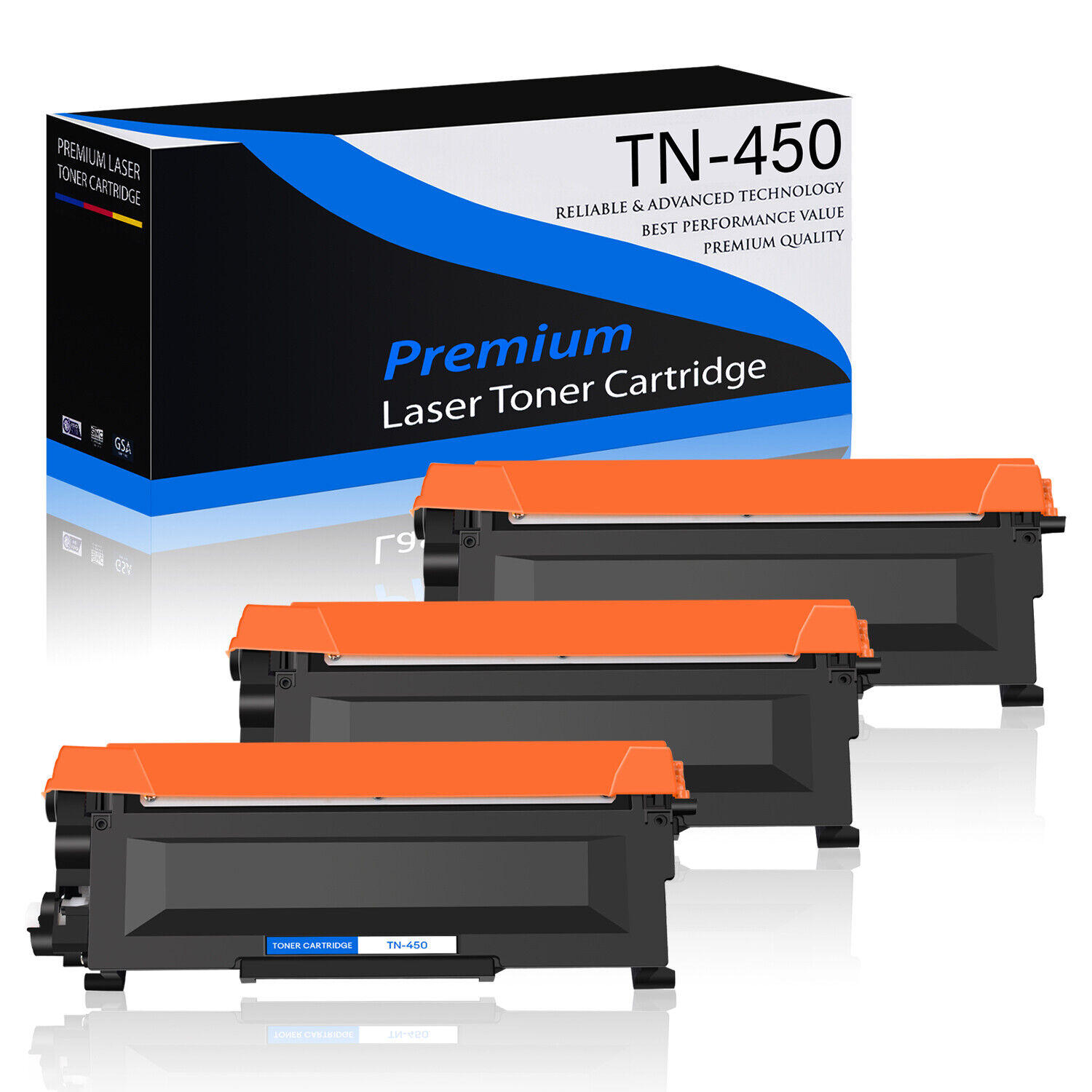 3PK TN450 Toner Cartridge for Brother TN420 450 Hl-2220 2240 2270DW MFC-7360N