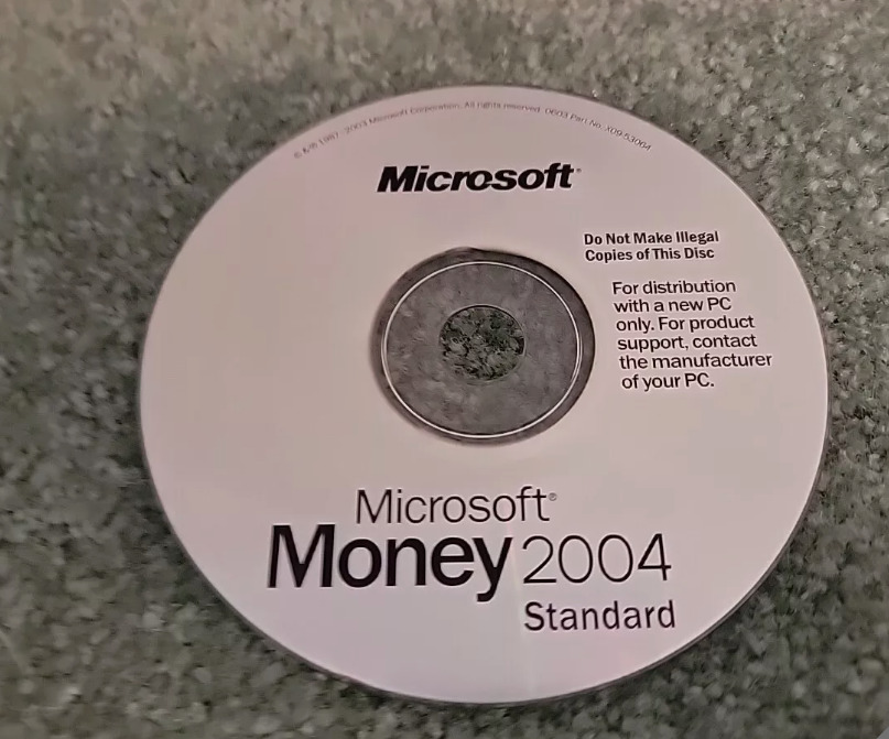 Microsoft Money 2004 Standard Software Disc Only