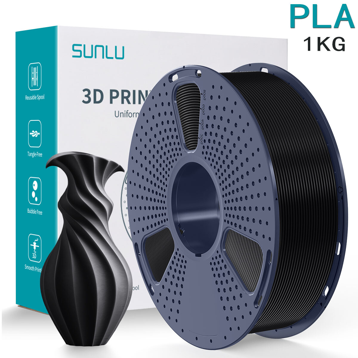 (BUY 3 Get 2 FREE,Add 5) SUNLU 1KG 3D Filament PLA/PLA+/ABS/PETG/ASA/SILK 1.75MM