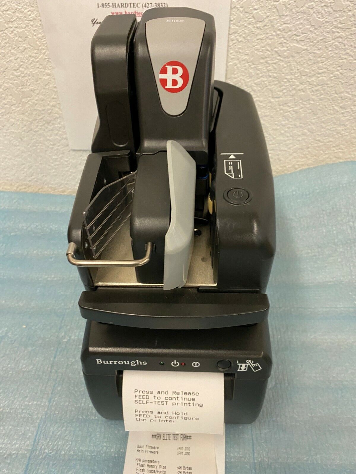 Burroughs SMARTSOURCE Elite SSP1-Elite155 check scanner with ReceiptNow printer